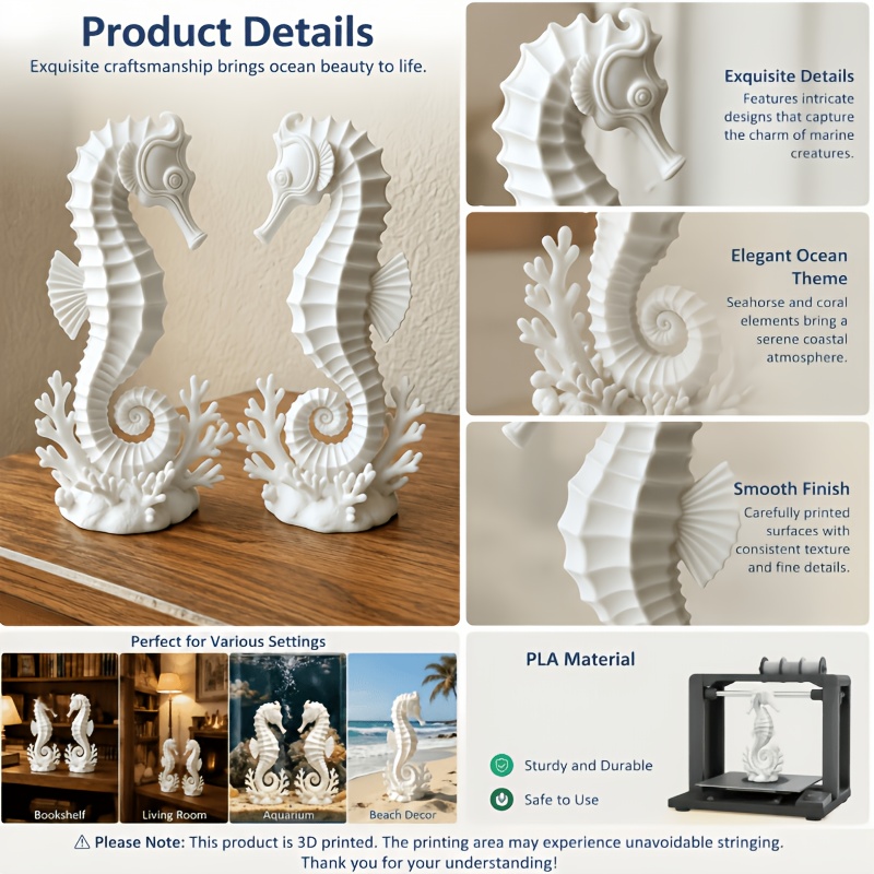 2Pcs Seahorses Coral Figurines - Aquarium Planting Ideas 评论和价格