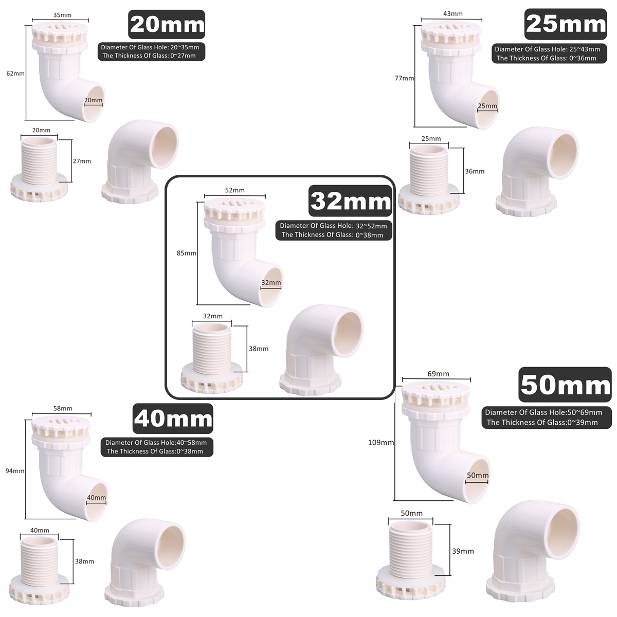 1pc 20/25/32/40/50mm PVC Pipe  - Aquarium Planet 评论和价格