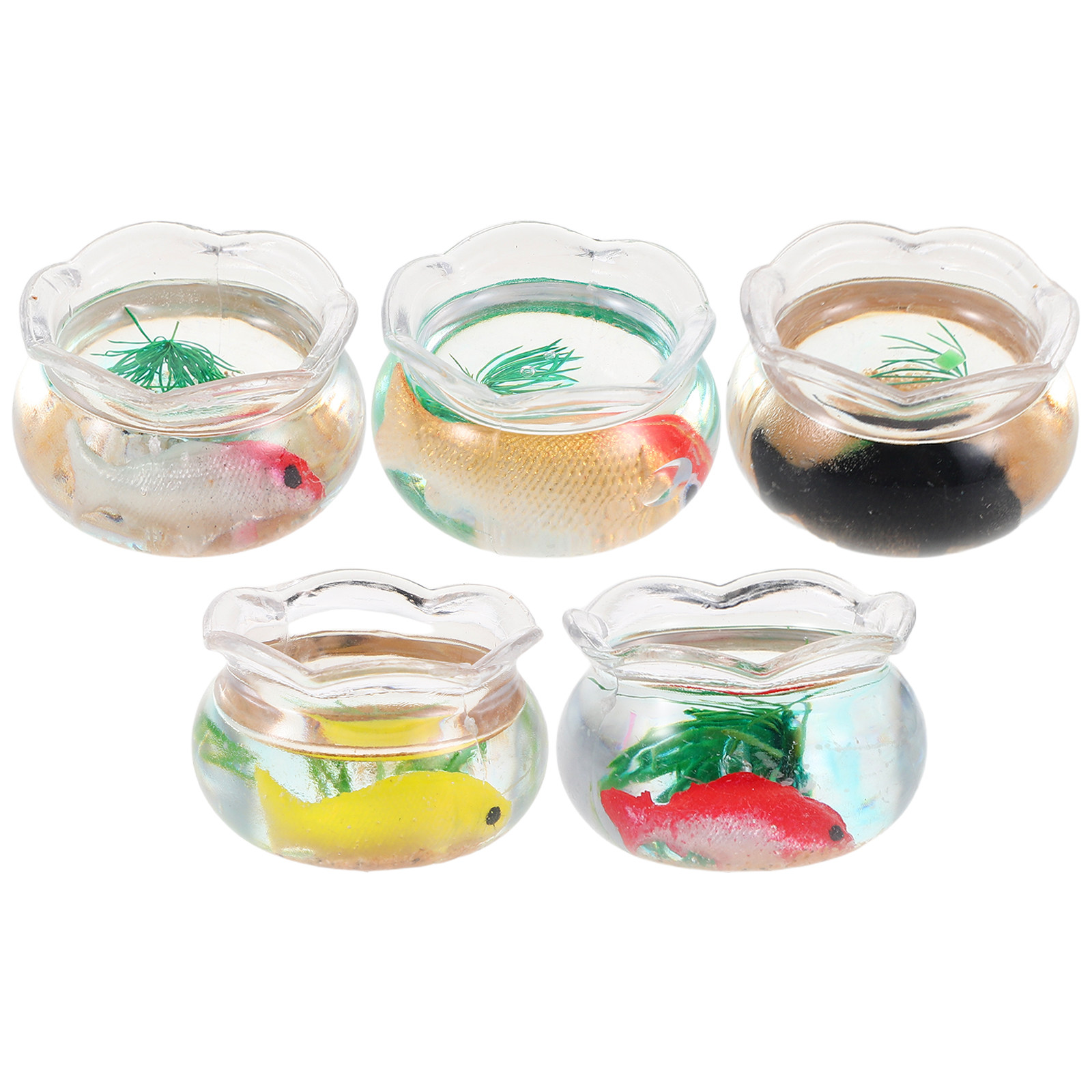5Pcs Miniature Fish Bowl Small - Aquarium Plants 评论和价格